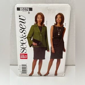 Butterick See & Sew Petite Women's Jacket, Top,Skirt Pattern #B5376 Sizes 16-22